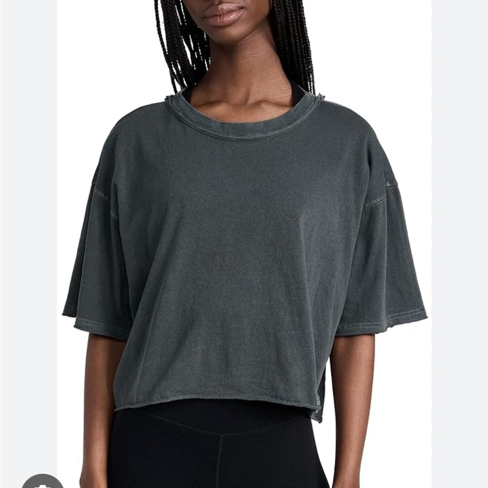 Free People inspire tee Gray/black  Cropped Boxy T-Shirt